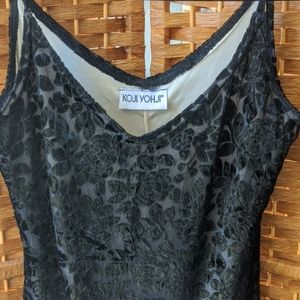 Vintage floral velvet spaghetti strap maxi dress